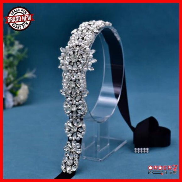 Rhinestone Pearl Crystal Wedding Belt Elegant Bridal Prom Dress Accessory main image 7